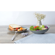 Haonai new & unique design ceramic dinner plate snack plate stoneware plate for restaurant